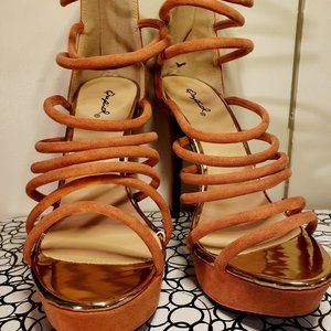 Qupid Strappy Pink Stilettos